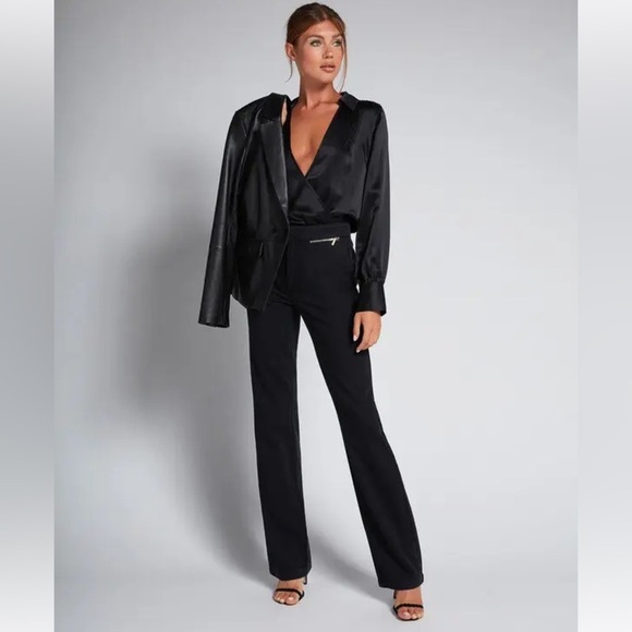NWT Paige The Nines Collection Blake Sonnet Black Business Pants Cotton Size 32 - Picture 1 of 11
